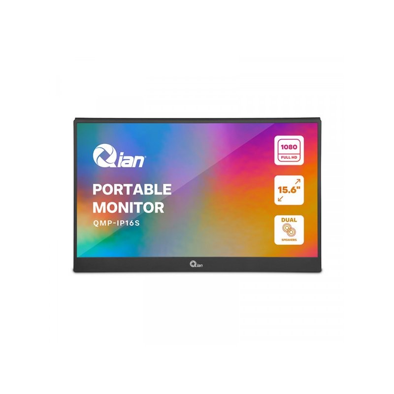 Monitor Portátil Qian 15.6" FHD , IPS FHD 60Hz con Bocinas Integradas, QMP-IP16S