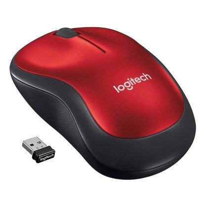Mouse Logitech M185 Rojo Inalambrico USB (910-003635) P.S.