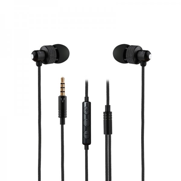 Audífonos Vorago 3.5MM Micrófono y Control De Volumen Negro EP-304