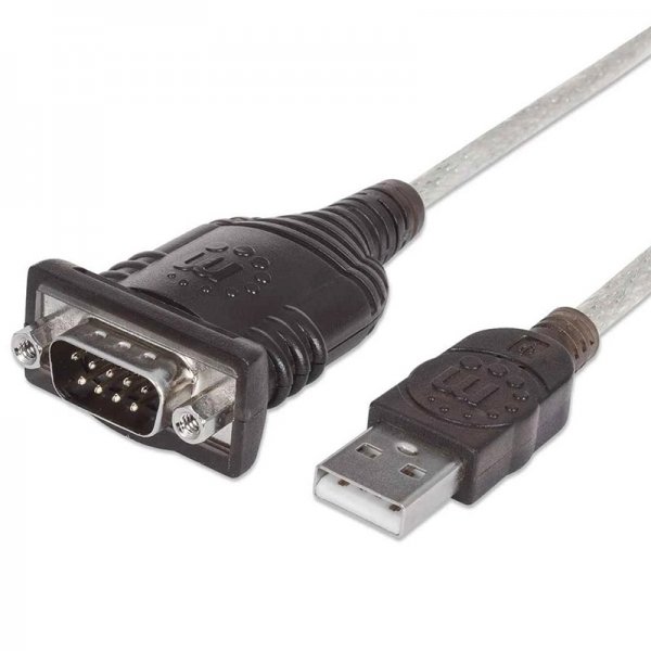 Convertidor Manhattan USB a Serial DB9M 45CM PL-2303RA Bolsa 205153