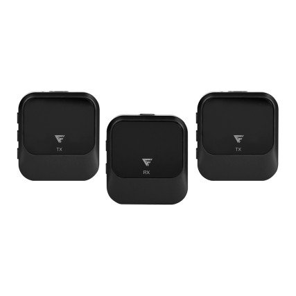 Kit 2 Micrófonos Lavalier Game Factor USB C/2.4GHz/Cancelación de Ruido, Negro