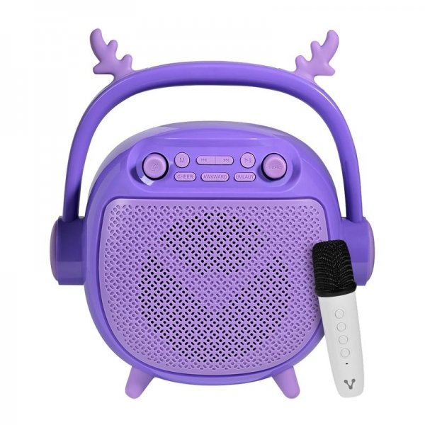Bocina Vorago BT/MSD/USB/3.5 MM Micrófono Con Modos De Voz Purpura (BSP-205)