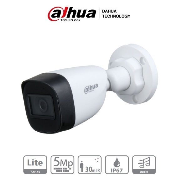 Cámara Dahua Bala De 5 MPX/Micrófono/Lente 2.8MM/IR 30 MTS/Starlight/IP67