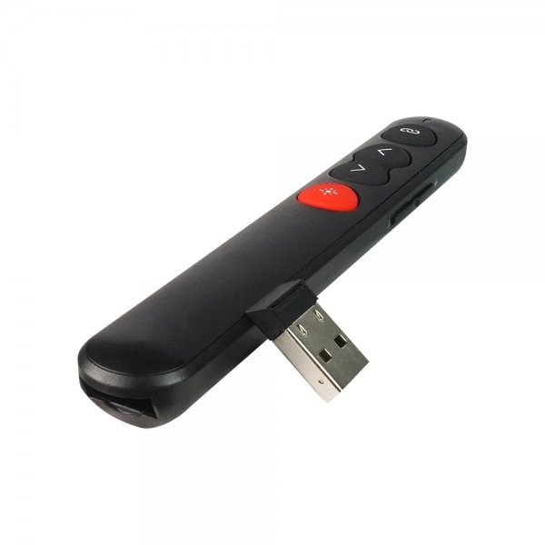 Presentador Vorago Apuntador Laser Inalámbrico USB Slim Negro