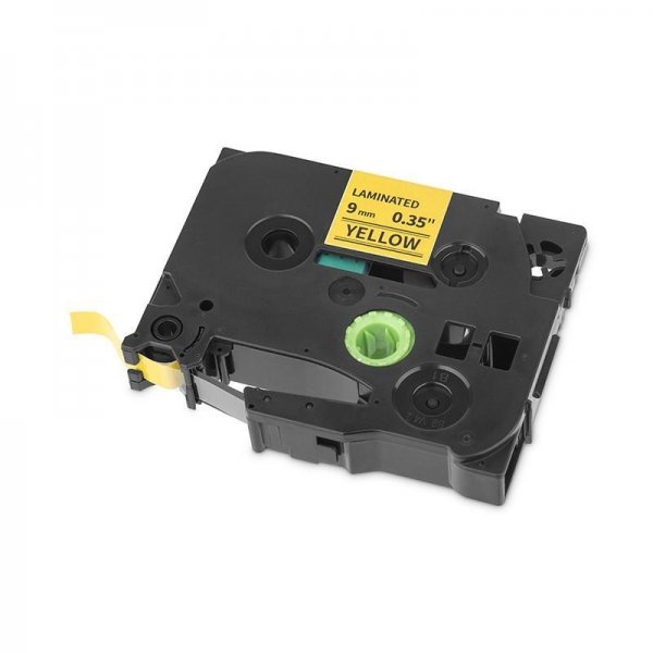 Cinta de Etiqueta Laminada Qian (6 Pack) Negro/Amarillo QZe-621