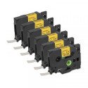 Cinta de Etiqueta Laminada Qian (6 Pack) Negro/Amarillo QZe-621 Cinta de Etiqueta Laminada Qian (6 Pack) Negro/Amarillo QZe-621