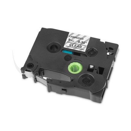 Cinta de Etiquetas Laminada Qian (6 Pack) Negro/ Transparente