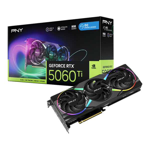 Tarjeta de Video PNY RTX 5060TI 8GB ARGB OC Triple Fan VCG5060T8TFX