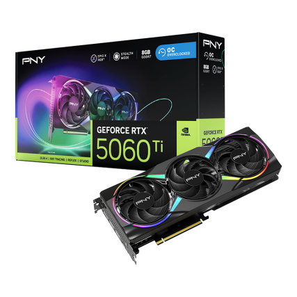 Tarjeta de Video PNY RTX 5060TI 8GB ARGB OC Triple Fan VCG5060T8TFX