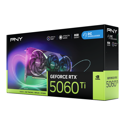 Tarjeta de Video PNY RTX 5060TI 8GB ARGB OC Triple Fan VCG5060T8TFX