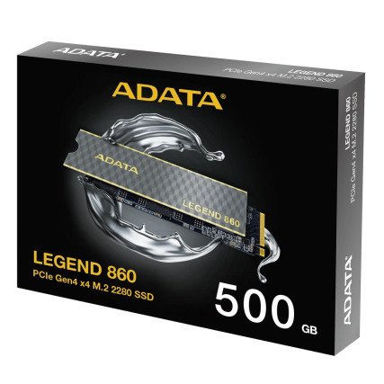 SSD ADATA LEGEND 860 500GB NVMe PCIe 4.0 M.2 2280 – Hasta 6000 MB/s, Rendimiento Gen4 para PC y PS5 (SLEG-860-500GCS)