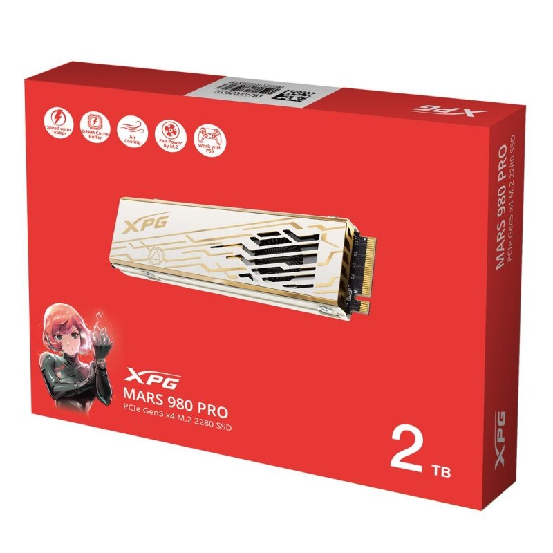 SSD XPG MARS 980 PRO 2TB NVMe PCIe 5.0 M.2 2280 – Gen5 14000MB/s con Disipador Activo