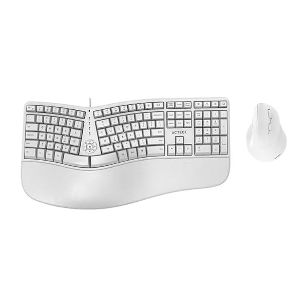 Combo Acteck FITT MK770 Ergonómico/Inalámbrico USB Blanco (AC-936255)
