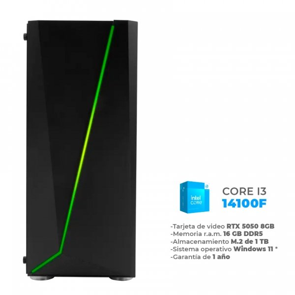 Arcanos - Core i3 14100F, RTX 5050 8GB, 16GB RAM DDR5, 1TB M.2 Nvme,