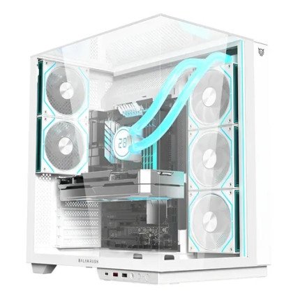 Gabinete Gamer Media Torre Tank Majestic 7600/MAX MB ATX Legend Blanco