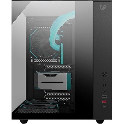 Balam Rush Gabinete Tank Pro EVO GM955 Mini Torre 3 Fan RGB Micro ATX Cristal Templado Negro