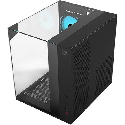 Balam Rush Gabinete Tank Pro EVO GM955 Mini Torre 3 Fan RGB Micro ATX Cristal Templado Negro