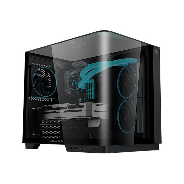 Gabinete Balam Rush Gamer Curve 6800 Media Torre "Sin fuente" Negro