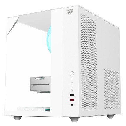 Gabinete Balam Rush Gamer Majestic 6600 Media Torre "Sin Fuente" Blanco