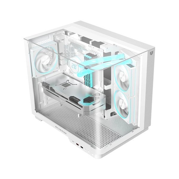 Gabinete Balam Rush Gamer Curve 6800 Media Torre "Sin fuente" Blanco