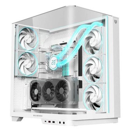 Gabinete Balam Rush Gamer Tank Curve 7800 Media Torre "Sin fuente" Blanco