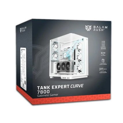 Gabinete Balam Rush Gamer Tank Curve 7800 Media Torre "Sin fuente" Blanco