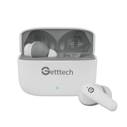 Audífonos Earbud Getttech Bluetooth White/Gray GUE-T8PBL-WG