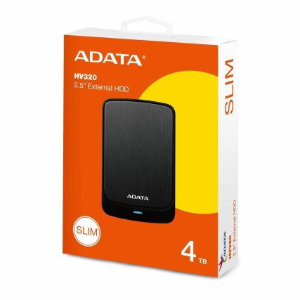 Disco Duro Externo Adata AHV320 4TB Negro 3.2 (AHV320-4TU31-CBK)