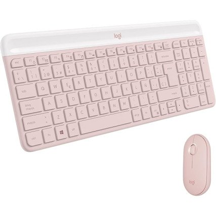 Kit Logitech MK470 Slim Teclado/Mouse USB Plug&Play Rose (920-011312)