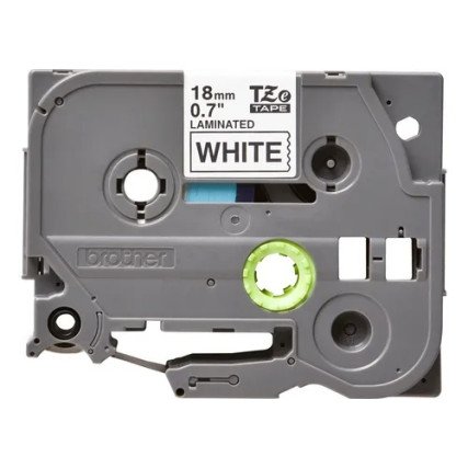 Cinta Brother TZE231G Laminada Estándar Texto Negro Sobre Cinta Blanca