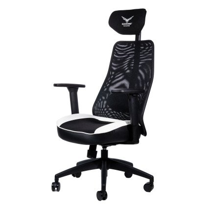 Silla Gaming Naceb  X-One Blanco, Resplado de Malla , Base de Nylon , 5 Puntos de Ajuste (NA-09S4B)