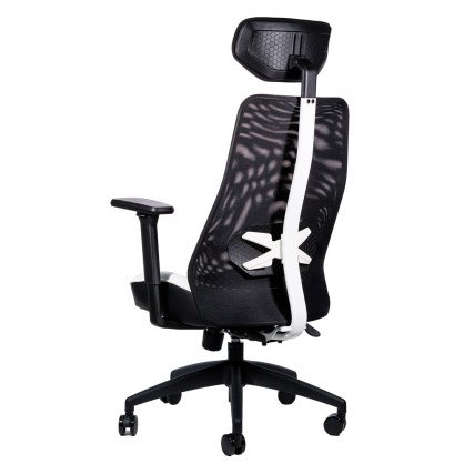 Silla Gaming Naceb  X-One Blanco, Resplado de Malla , Base de Nylon , 5 Puntos de Ajuste (NA-09S4B)
