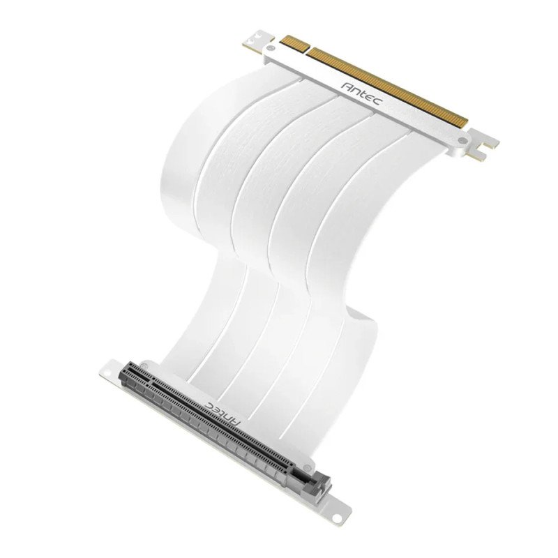 Cable Riser Para Tarjeta de Video Antec PCI-E 4.0,200mm,RTX40,RX7000, Blanco (AT-RCAB-W200-PCIE4-RTX40)