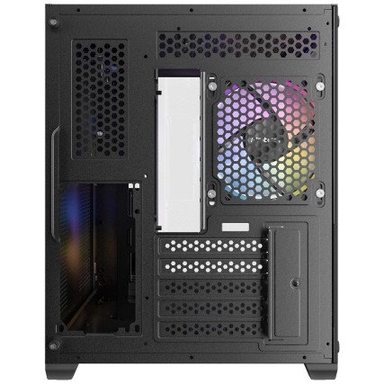 Gabinete Antec MiniTower Micro-ATX, Cristal, Sin fuente, Negro (CX600M ARGB_B)