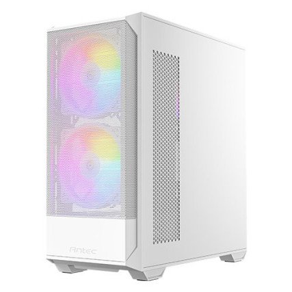 Gabinete Antec Media Torre, ATX, Crisatl, Sin fuente, Blanco (NX416L WHITE)