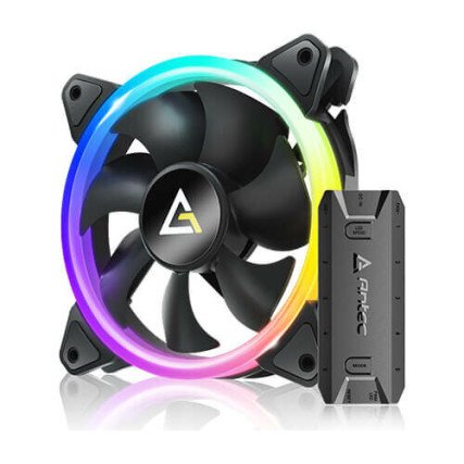 Ventilador Para Gabinete Antec, Paq 3 FAN ARGB 120mm, Controlador, 1600 RPM, Negro (NEON 120 ARGB_3PK)