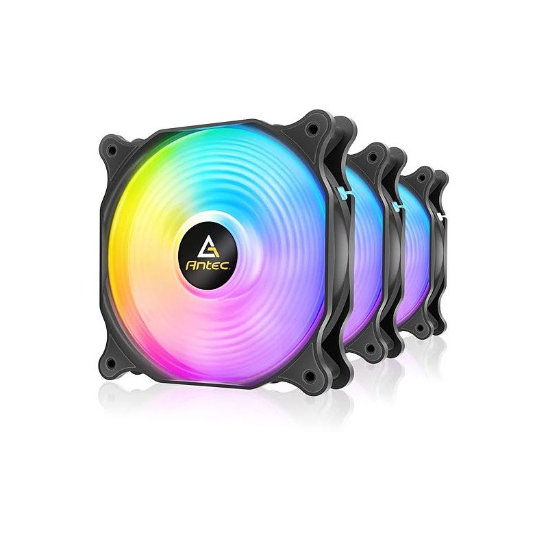 Ventilador Para Gabinete Antec, Paquete 3 Fan ARGB 120mm, Incluye Controlador, Negro (F12 RACING ARGB_3PK)