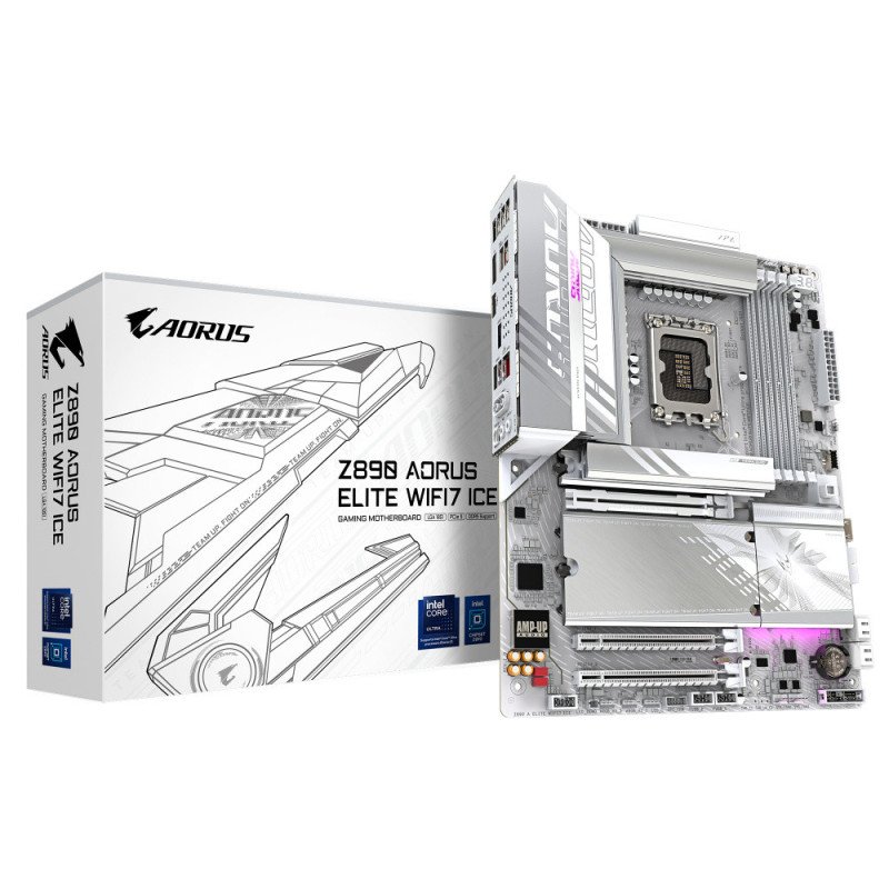 Tarjeta Madre Gigabyte, Socket 1851, DDR5, 8800MHZ, DP, ATX, WIFI7/BT (Z890 A ELITE WF7 ICE)