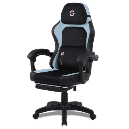 Silla Gamer Getttech Ergonomica, Malla, Soporte Lumbar, Azul Celeste/Negro