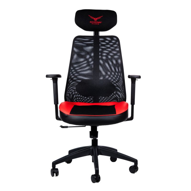 Silla Gaming Naceb X-One Rojo, Respaldo de Malla, Base de Nylon, 5 Puntos de Ajuste (NA-09S4R)