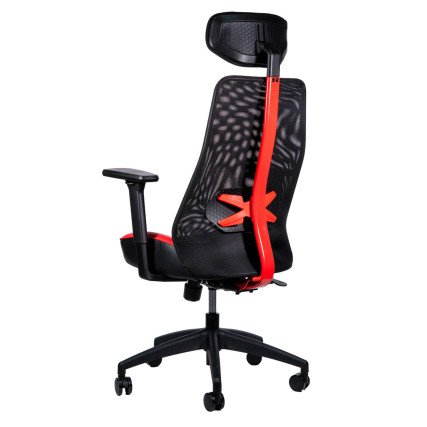 Silla Gaming Naceb X-One Rojo, Respaldo de Malla, Base de Nylon, 5 Puntos de Ajuste (NA-09S4R)