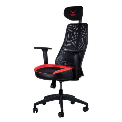 Silla Gaming Naceb X-One Rojo, Respaldo de Malla, Base de Nylon, 5 Puntos de Ajuste (NA-09S4R)