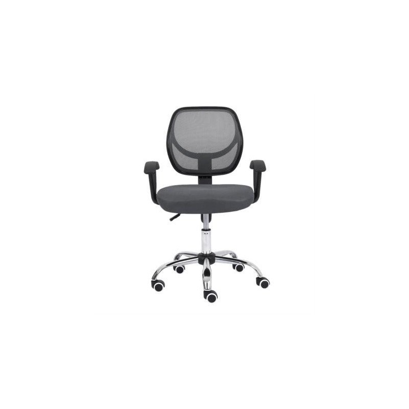 Silla Secretarial Nextep, Altura Ajustable, Tela Gris, Base Giratoria (NE-650SG)