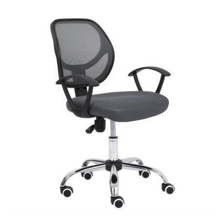 Silla Secretarial Nextep, Altura Ajustable, Tela Gris, Base Giratoria (NE-650SG)