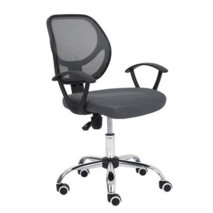 Silla Secretarial Nextep, Altura Ajustable, Tela Gris, Base Giratoria (NE-650SG)