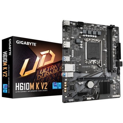 Tarjeta Madre Gigabyte H610M K V2 Micro-ATX LGA 1700 Intel , 128GB, DDR5, HDMI/DP