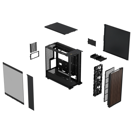 Gabinete Fractal Design North TG con Ventana, Midi-Tower, ATX Mini-ITX Micro-ATX, 2 Ventiladores Instalados, Negro