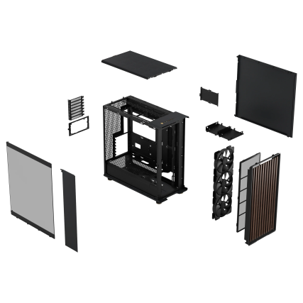 Gabinete Fractal Design North TG con Ventana, Midi-Tower, ATX Mini-ITX Micro-ATX, 2 Ventiladores Instalados, Negro