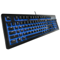 Teclado SteelSeries Gamer Alambrico QWERTY Retroiluminado Azul Brillante APEX 100 Interruptor de Membrana