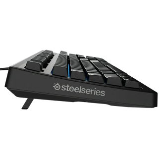 Teclado SteelSeries Gamer Alambrico QWERTY Retroiluminado Azul Brillante APEX 100 Interruptor de Membrana